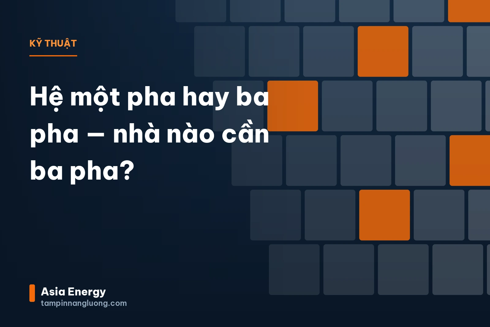 Hệ một pha hay ba pha — nhà nào cần ba pha?